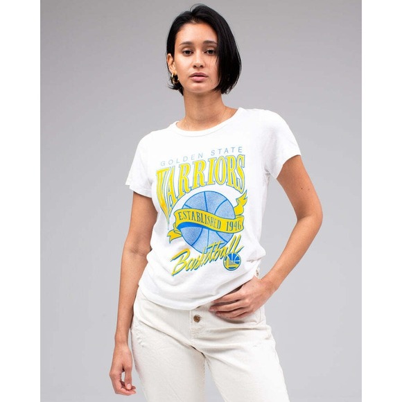 Golden State Warriors Junk Food NBA White 1946 T-Shirt Women's LARGE NWT - Picture 2 of 8